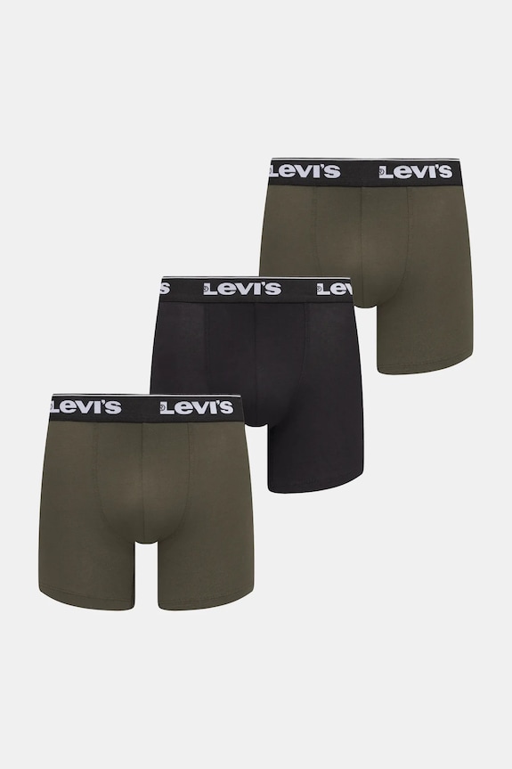 Bokserice Levi's 3-pack bez uzorka zelena 37149.1202