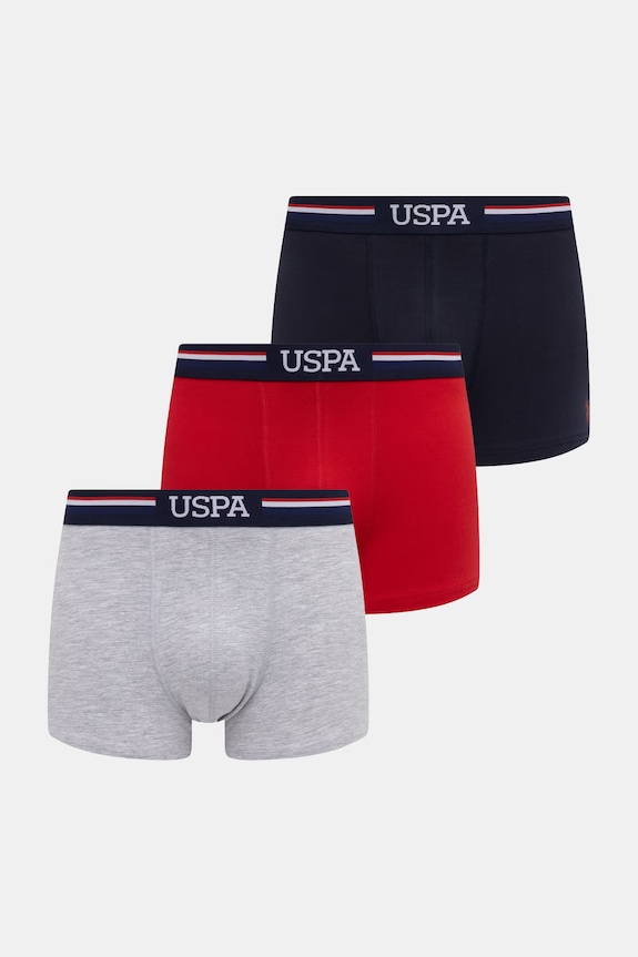 Μποξεράκια U.S. Polo Assn. USPA BRAND 3-pack μελανζέ κόκκινο MUP4439