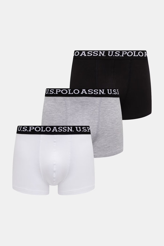 Μποξεράκια U.S. Polo Assn. USPA 3-pack εφαρμοστό σορτς μπόξερ γκρί MUP4440