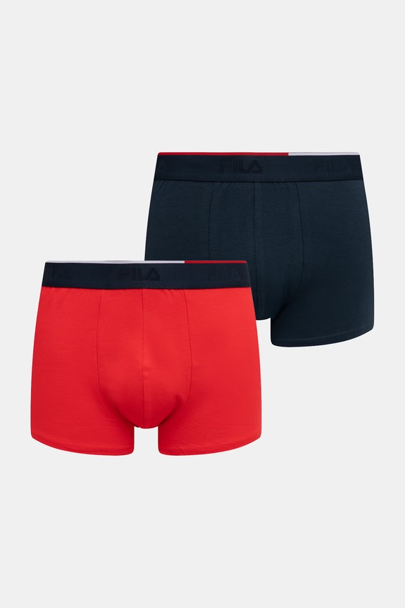 Fila bokserki dopasowane męskie bawełniane z elastanem 2-pack czerwony FU5360/2