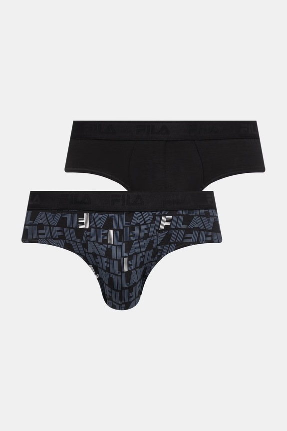 Fila slip pentru bărbați, din bumbac cu elastan pachet de 2 negru FU5369/2