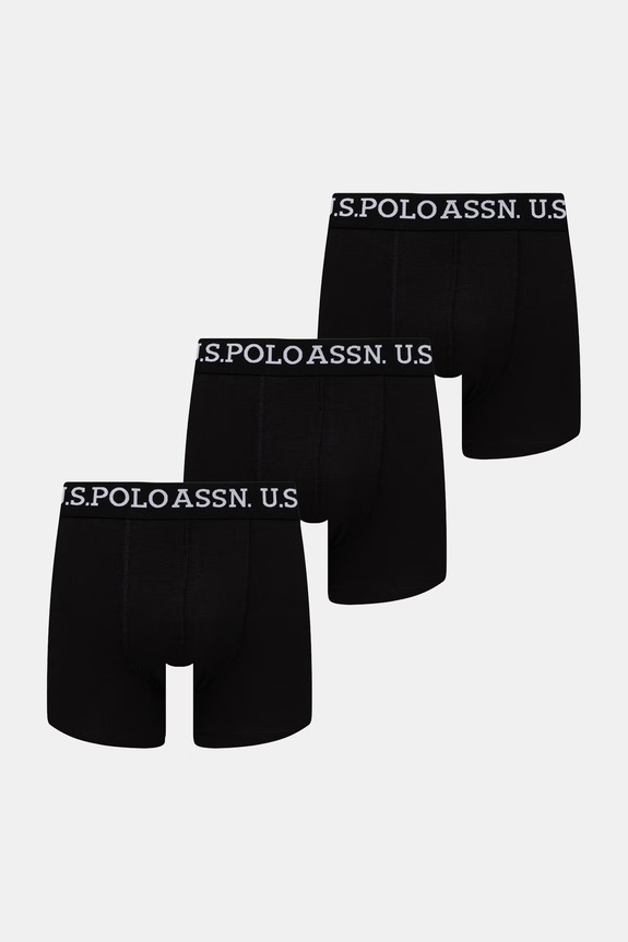 U.S. Polo Assn. bokserki męskie bawełniane z elastanem USPA Trunk 3-pack czarny MUP3438