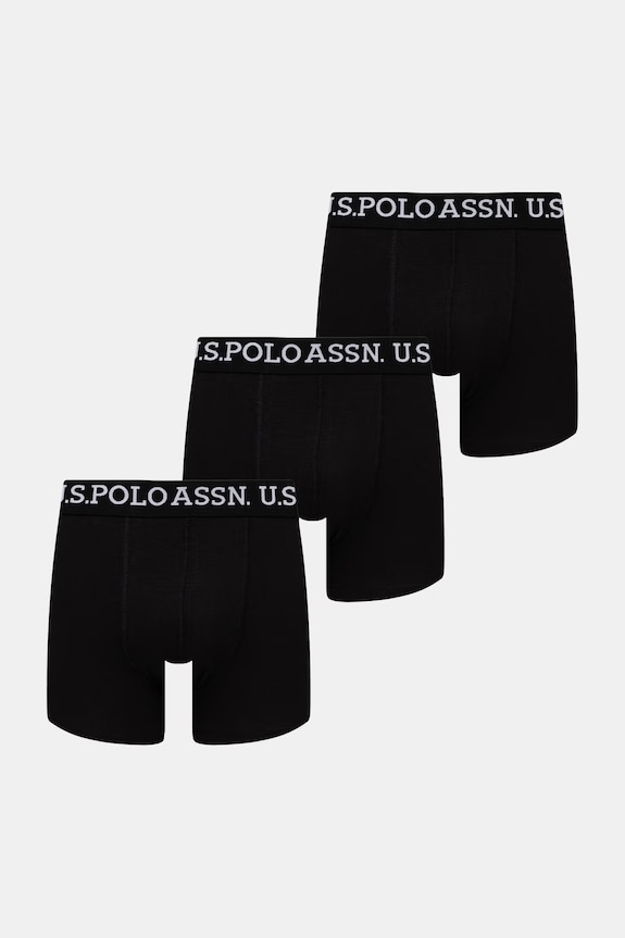 U.S. Polo Assn. bokserki męskie bawełniane z elastanem USPA Trunk 3-pack czarny MUP3438