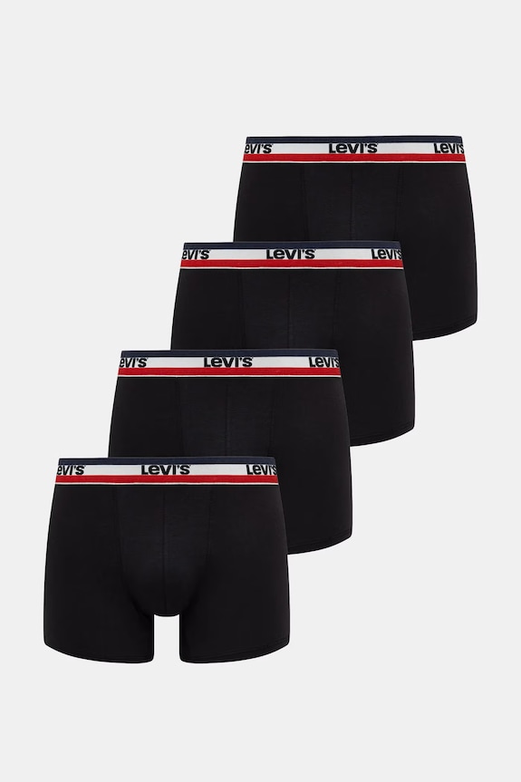 Levi's boxeri pentru bărbați, din bumbac cu elastan pachet de 4 negru 37149.1302