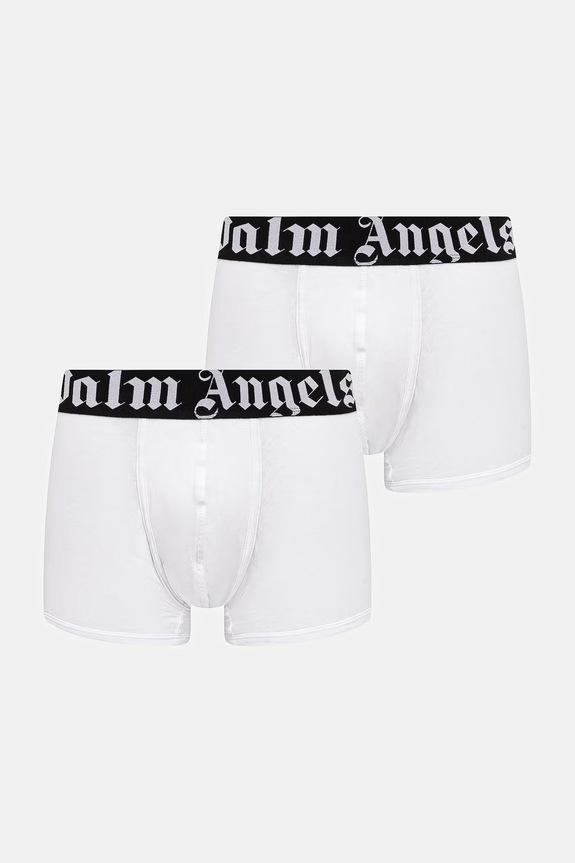 Palm Angels bokserki dopasowane męskie z bawełną 2-pack biały PLA1UMBTR11BI