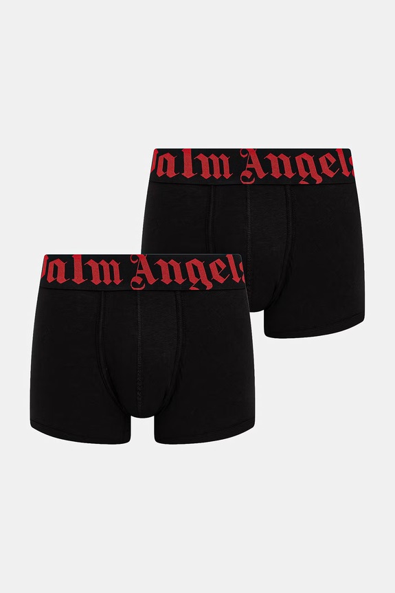 Palm Angels bokserki dopasowane męskie z bawełną 2-pack czarny PLA1UMBTR11BI