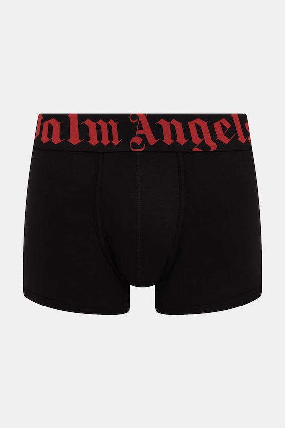 Palm Angels bokserki dopasowane męskie z bawełną 2-pack PLA1UMBTR11BI czarny AA00