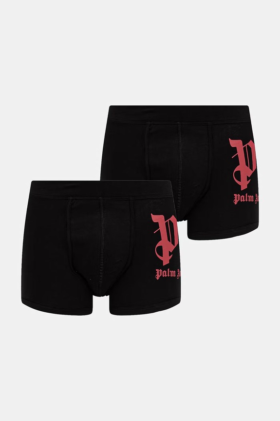 Palm Angels bokserki dopasowane męskie z bawełną 2-pack czarny PLA1UMBTR07BI