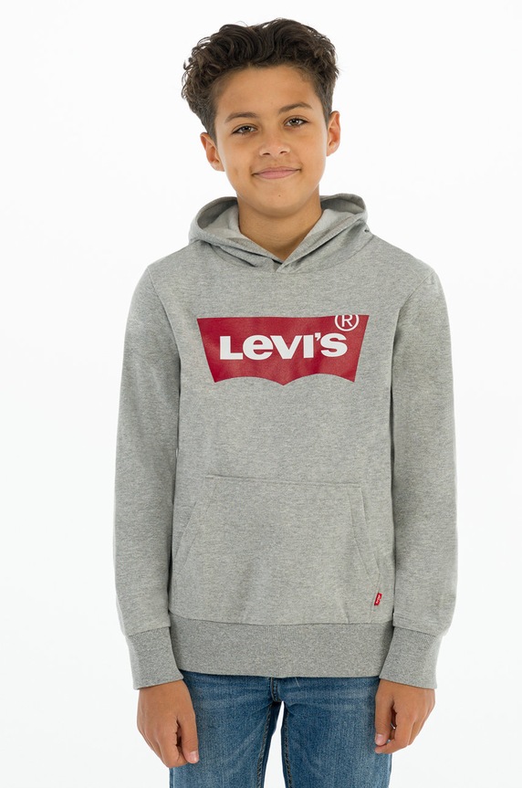 Dječja dukserica Levi's s kapuljačom siva 9E8778.NOS.B