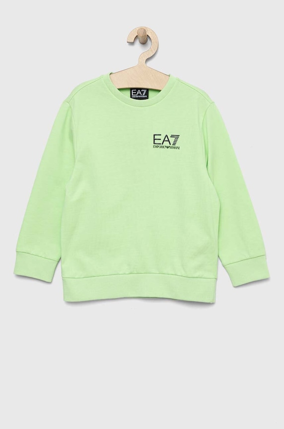 EA7 Emporio Armani hanorac de bumbac pentru copii print verde 8NBM51.BJ05Z