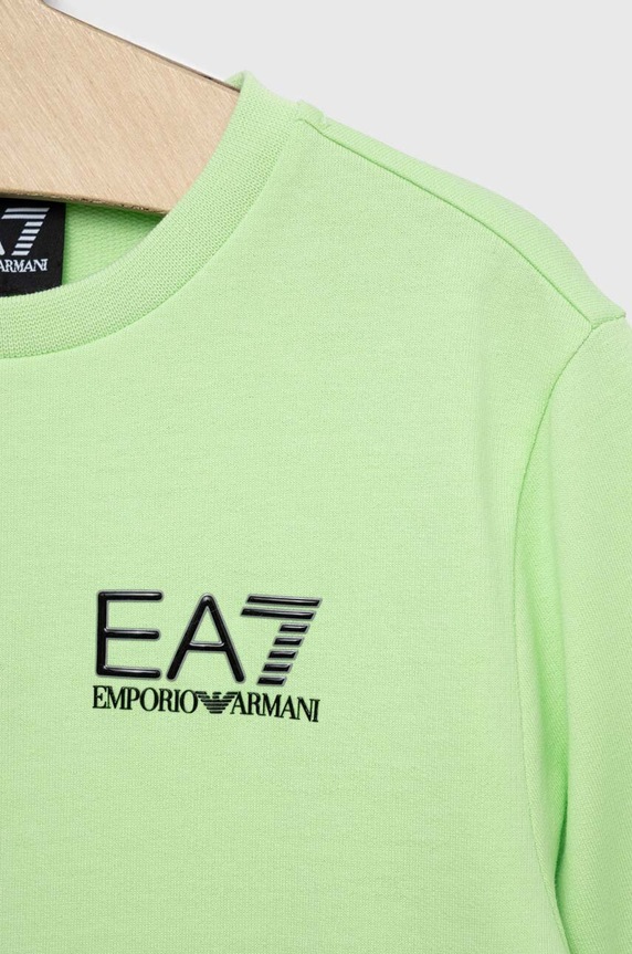 Băieți EA7 Emporio Armani hanorac de bumbac pentru copii 8NBM51.BJ05Z verde