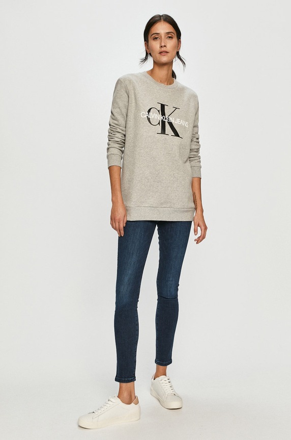 Calvin Klein Jeans - Bluza J20J207877.NOS nadruk szary J20J207877.NOS