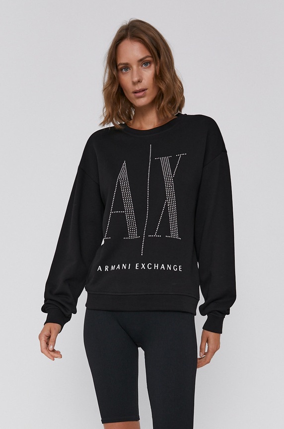 Bavlnená mikina Armani Exchange bavlna čierna 8NYM01.YJ68Z.NOS