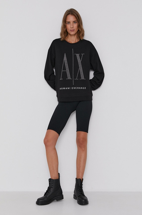 Oblečenie Bavlnená mikina Armani Exchange 8NYM01.YJ68Z.NOS čierna