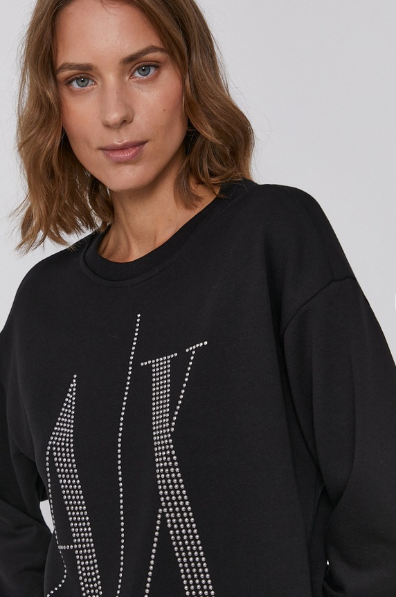 Bavlnená mikina Armani Exchange čierna 8NYM01.YJ68Z.NOS
