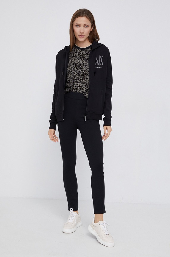 Armani Exchange felpa in cotone 8NYM21.YJ68Z.NOS nero AA00