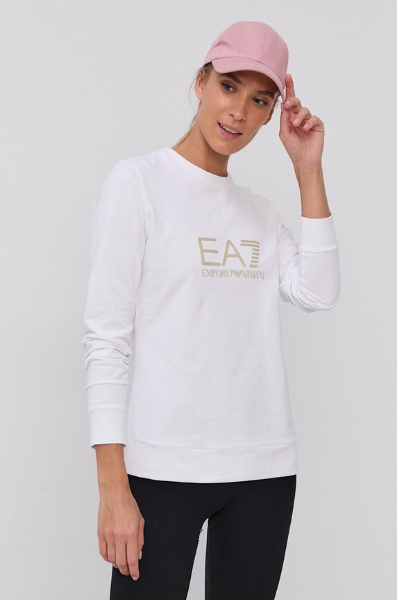EA7 Emporio Armani bluza 8NTM35.TJCQZ z elastanem biały 8NTM35.TJCQZ