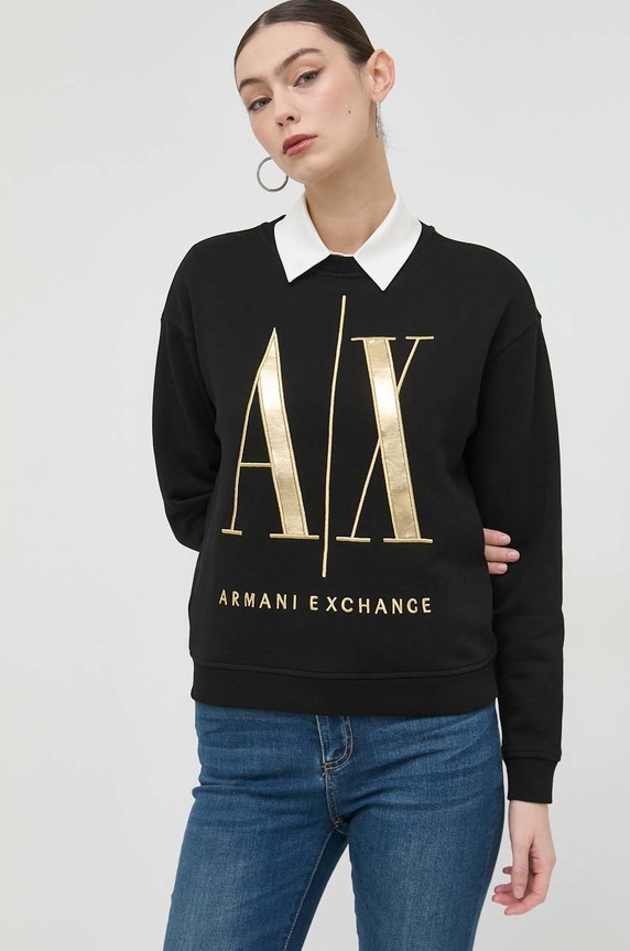 Armani Exchange bluza bawełniana aplikacja czarny 8NYM07.YJ68Z.NOS