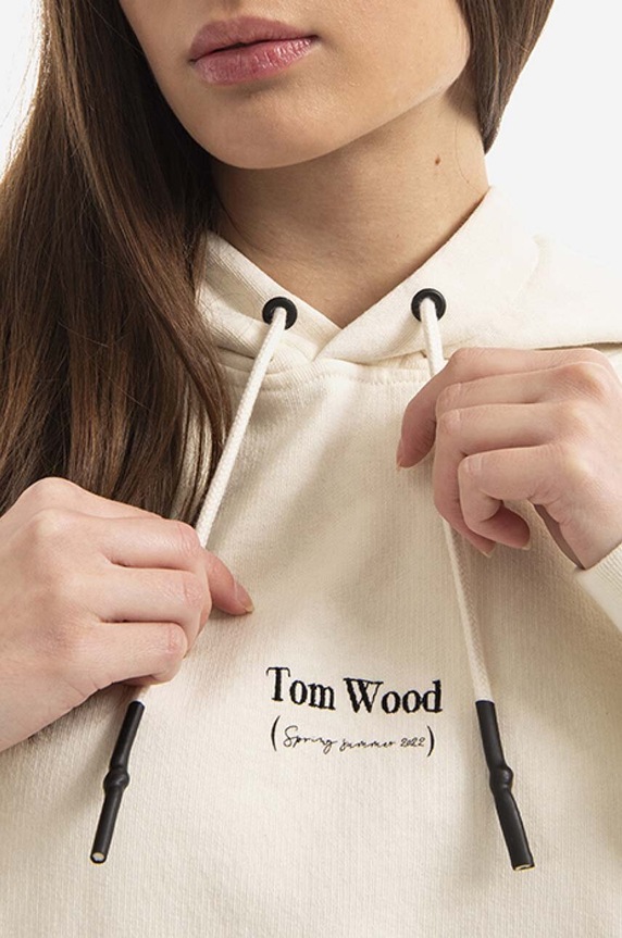 Pamučna dukserica Tom Wood Wood Eden Hoodie bež 22191.015