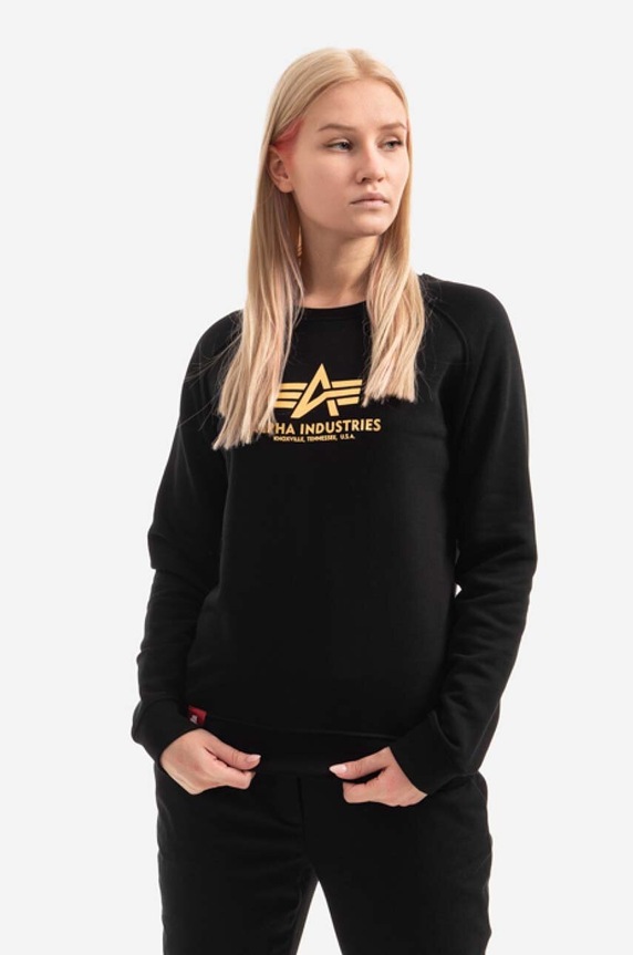 Mikina Alpha Industries bez kapucne čierna 196031FP.583