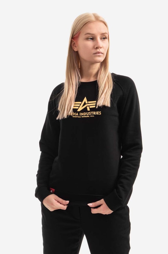 Mikina Alpha Industries bez kapucne čierna 196031FP.583