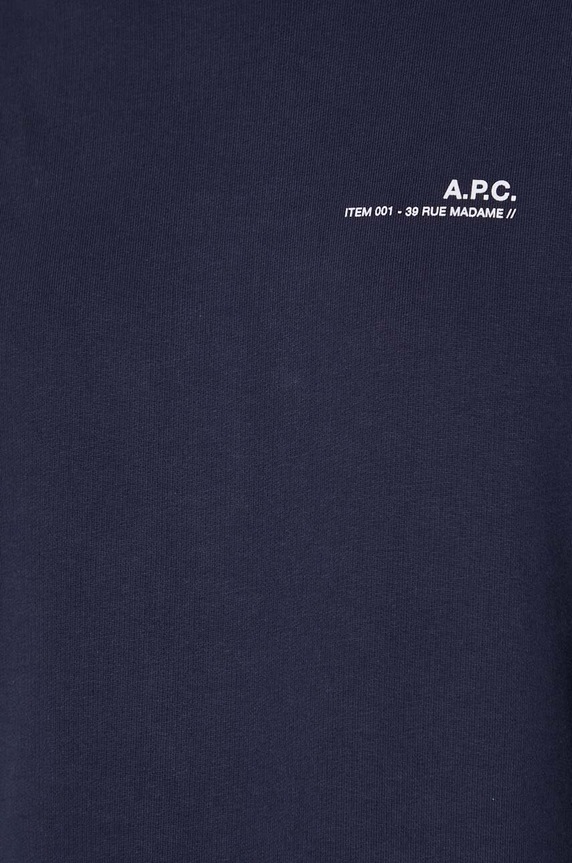 A.P.C. bluza bawełniana Sweat Item F COEAS.F27663 granatowy