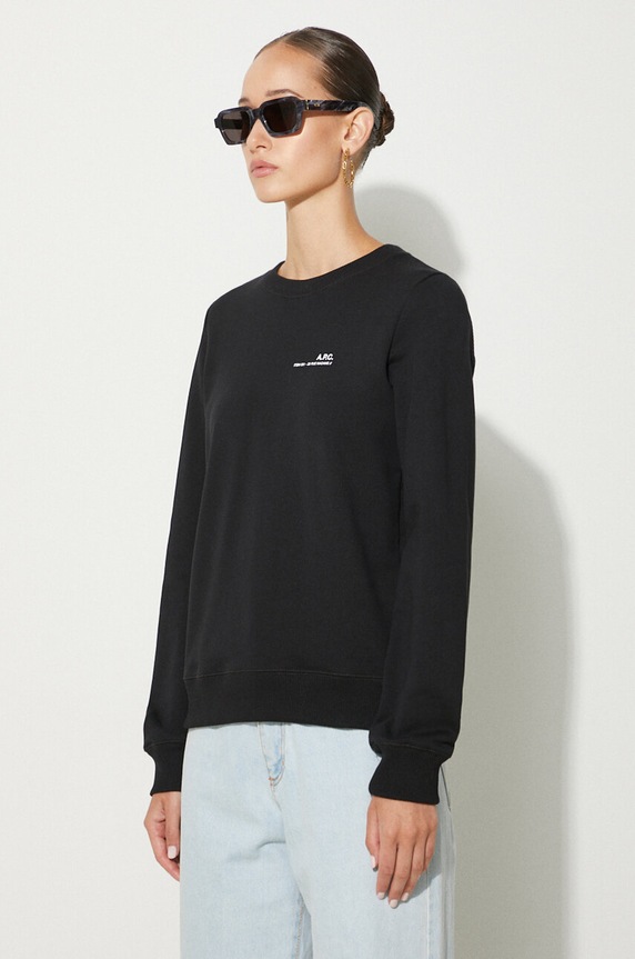 Памучен суичър A.P.C. Sweat Item F COEAS-F27663 BLACK черен COEAS.F27663
