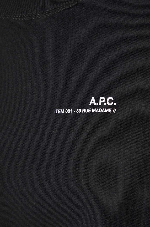 Памучен суичър A.P.C. Sweat Item F COEAS-F27663 BLACK COEAS.F27663
