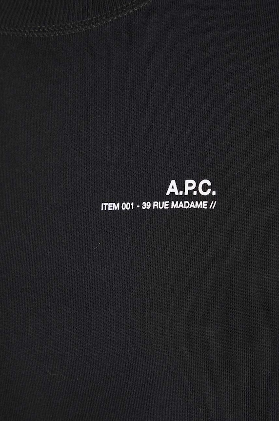 Памучен суичър A.P.C. Sweat Item F COEAS-F27663 BLACK COEAS.F27663