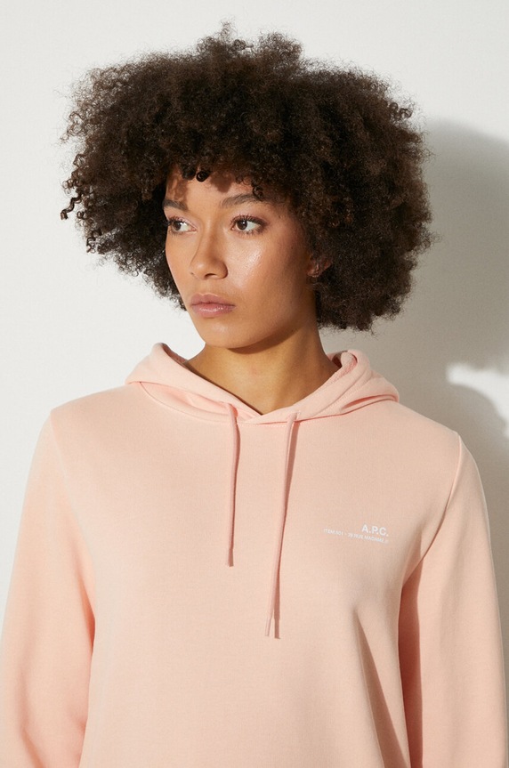 Bavlněná mikina A.P.C. Hoodie Item F COEAS-F27674 BLACK oranžová COEAS.F27674