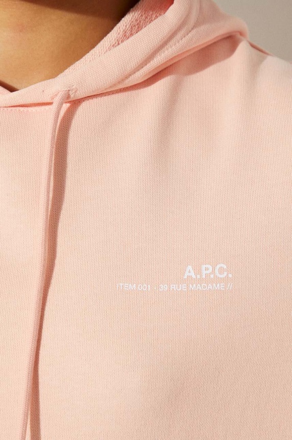 Bavlněná mikina A.P.C. Hoodie Item F COEAS-F27674 BLACK COEAS.F27674 oranžová