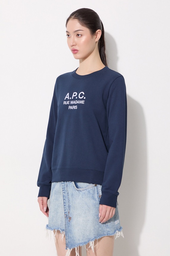 Oblečení Bavlněná mikina A.P.C. Sweat Tina COEBH-F27561 MARINE COEBH.F27561 námořnická modř