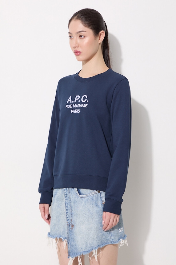 Oblečení Bavlněná mikina A.P.C. Sweat Tina COEBH-F27561 MARINE COEBH.F27561 námořnická modř