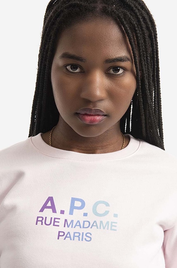 A.P.C. bluza bawełniana Sweat Mathilda różowy COEBH.F27712