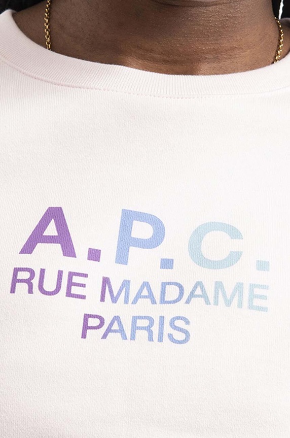A.P.C. bluza bawełniana Sweat Mathilda COEBH.F27712 różowy