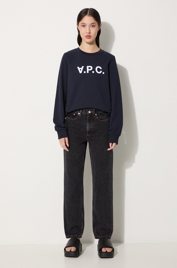 A.P.C. bluza bawełniana Sweat Viva COECQ.F27644 granatowy AA00
