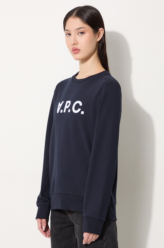 A.P.C. bluza bawełniana Sweat Viva granatowy COECQ.F27644