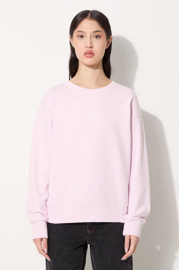 A.P.C. cotton sweatshirt Sweat Annie cotton pink COEIP.F27623