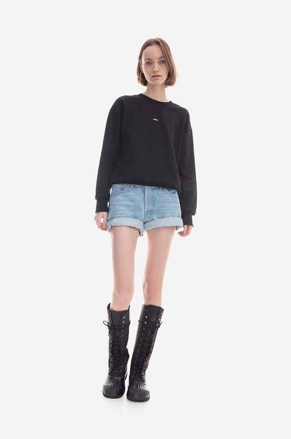 A.P.C. bluza bawełniana Sweat Annie bawełna czarny COEIP.F27623