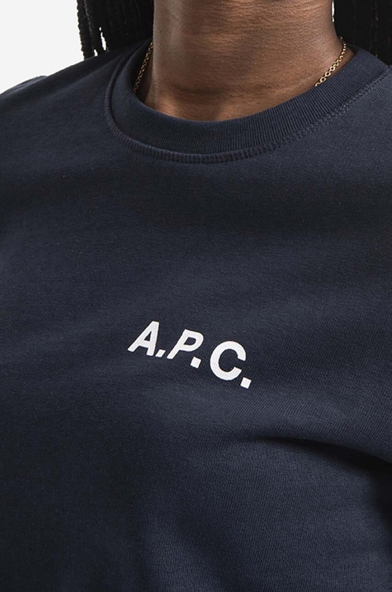 A.P.C. hanorac de bumbac bluză A.P.C. Sweat Shelley COETM-F27693 DARK NAVY bleumarin COETM.F27693