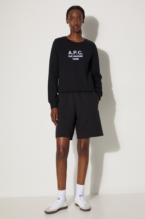 Бавовняна кофта A.P.C. Sweat Tina COEZD.F27561 чорний AA00