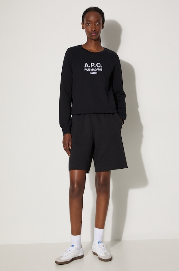 Бавовняна кофта A.P.C. Sweat Tina COEZD.F27561 чорний AA00