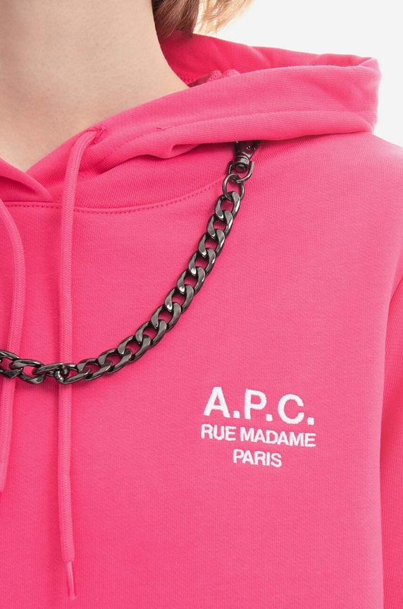 A.P.C. hanorac de bumbac Hoodie Manuela roz COEZD.F27760