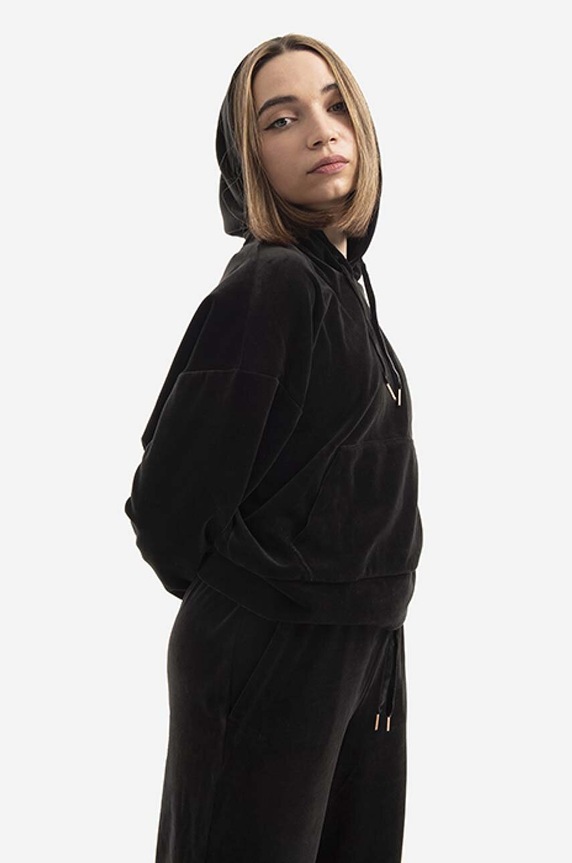 Puma sweatshirt Her Velour Hoodie plain black 589520.01