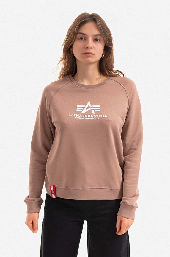 Mikina Alpha Industries bez kapucne ružová 196031.416
