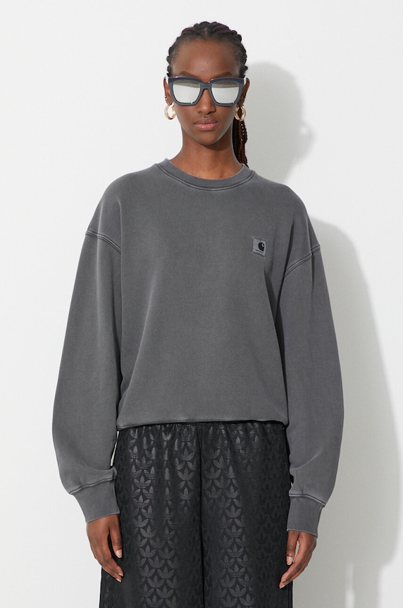 Carhartt WIP felpa in cotone W'''' Nelson Sweat I029537 semplice grigio I029537
