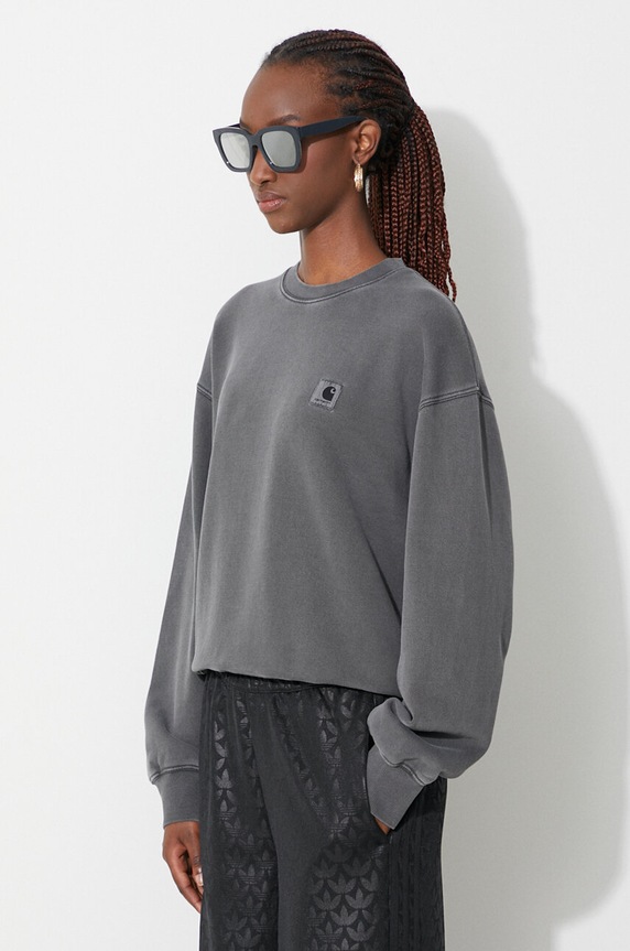 Carhartt WIP felpa in cotone W'''' Nelson Sweat I029537 grigio I029537