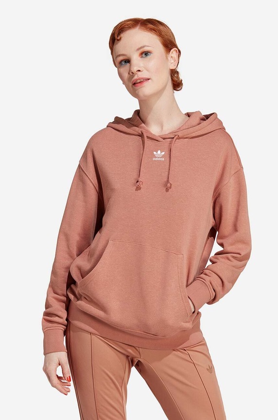 Mikina adidas s kapucí hnědá IC1810