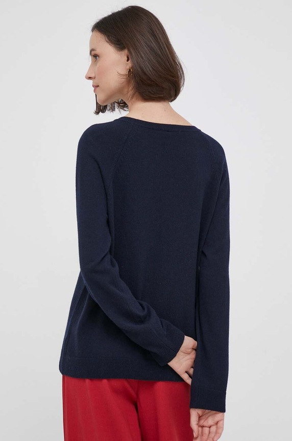 Ruházat United Colors of Benetton gyapjúkeverék pulóver 1035D1P17.66U. sötétkék