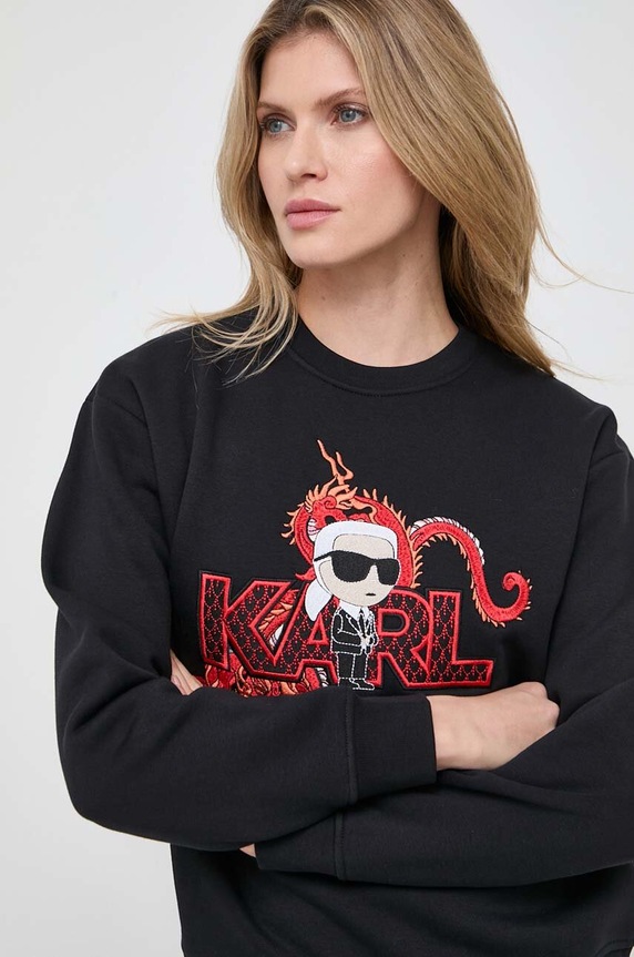 Mikina Karl Lagerfeld čierna 240W1810